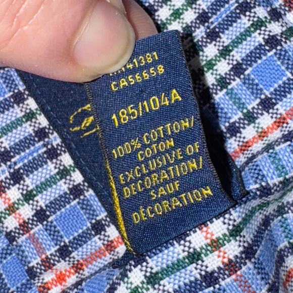 Ralph Lauren Button Front Shirt Men's Size XL Blue Plaid L/S Embroidered Pony - Picture 7 of 7